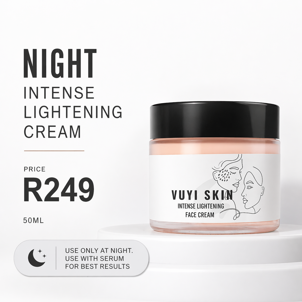 Night Intense Lightening Cream – For Dark Spots & Hyperpigmentation | VUYI SKIN