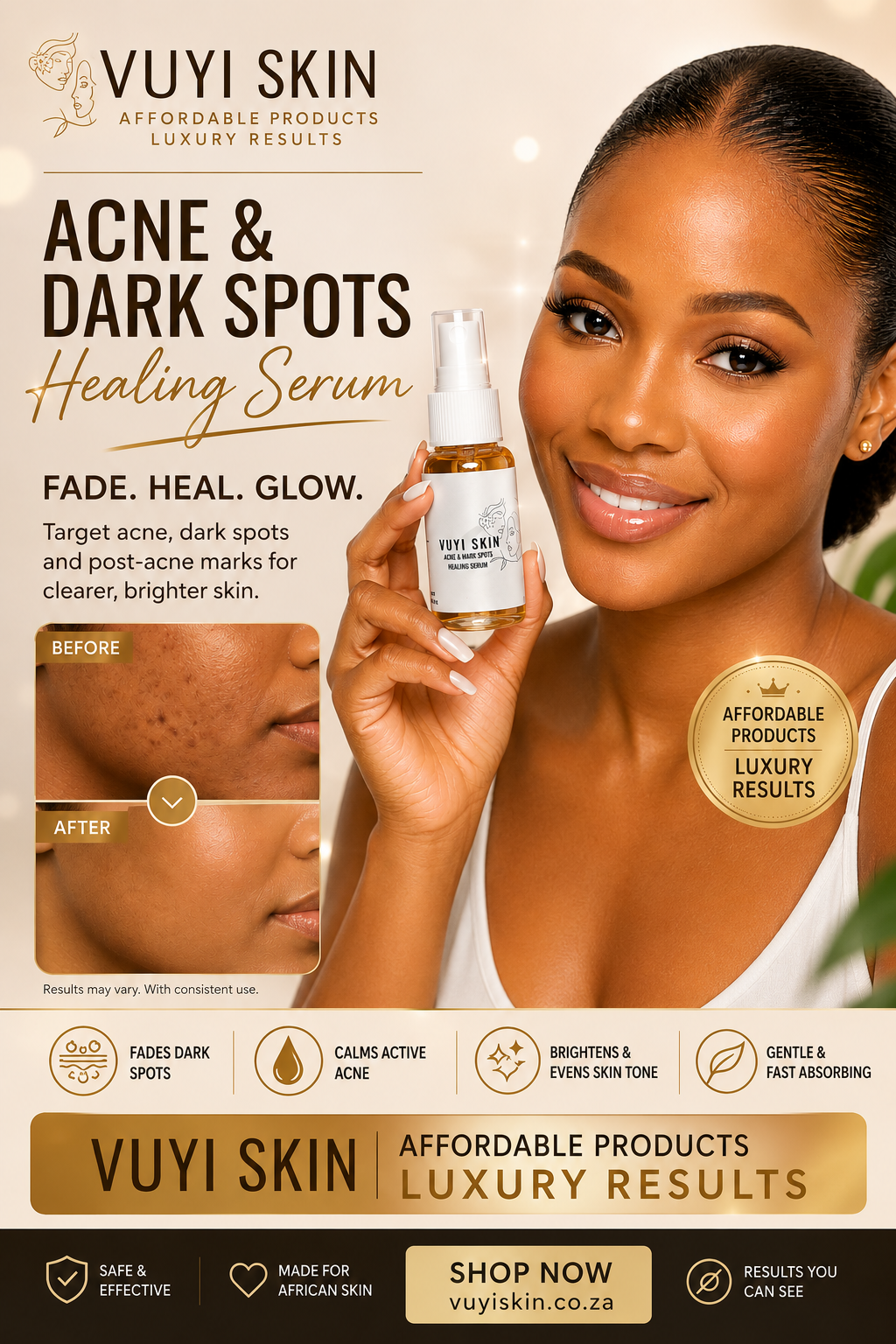 Dark Spots & Brightening Face & Body Serum 30ml or 100ml | VUYI SKIN