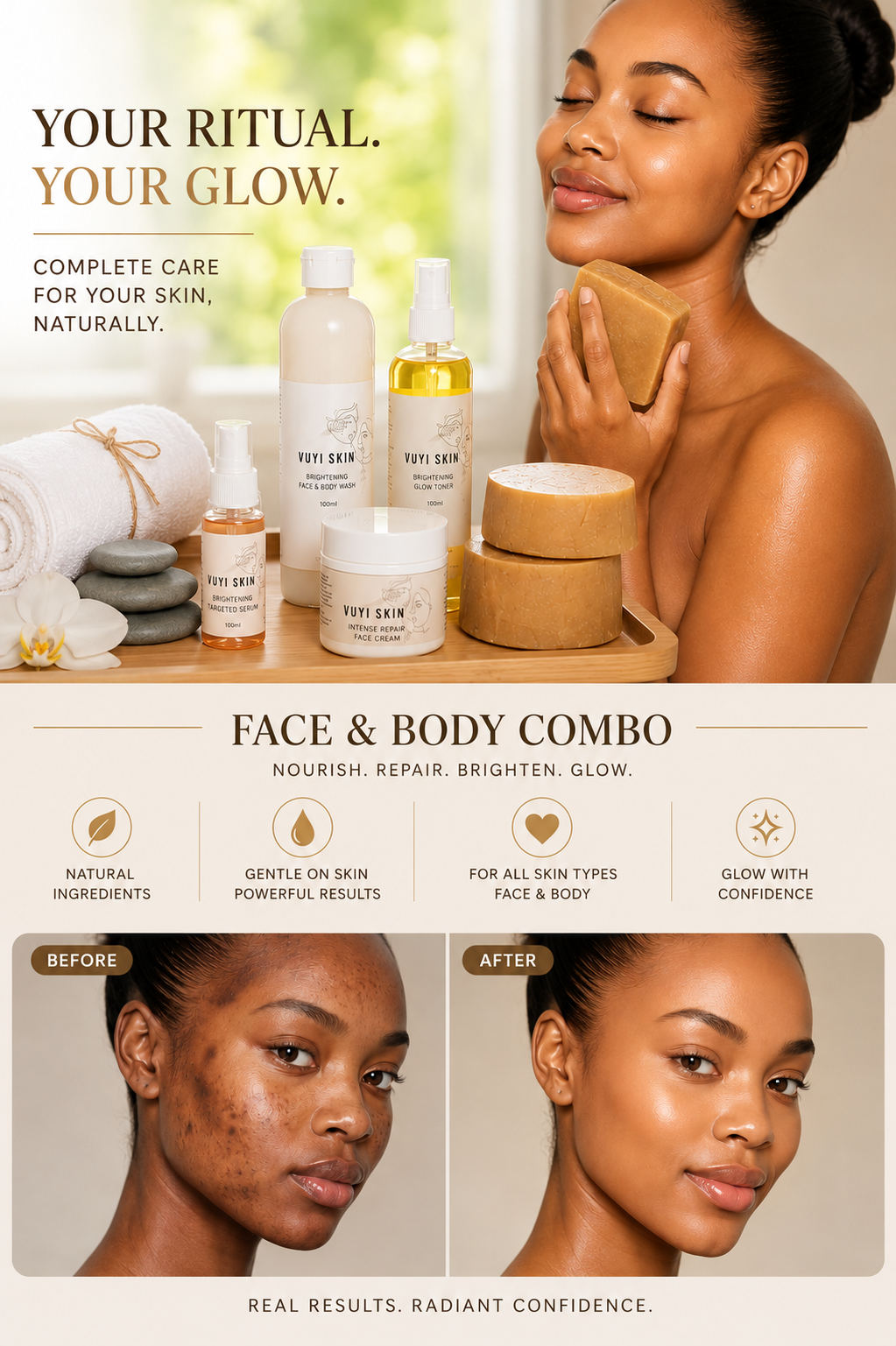 Lightening & Glow Face and Body Combo – For Chuba, Hyperpigmentation, Dark Inner Thighs & Armpits